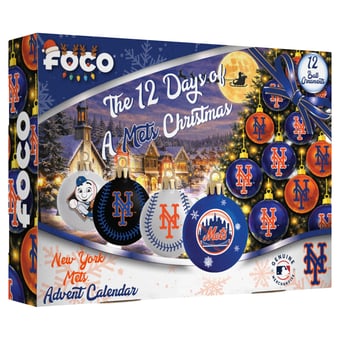 FOCO  New York Mets 2026 Ball Ornament Advent Calendar