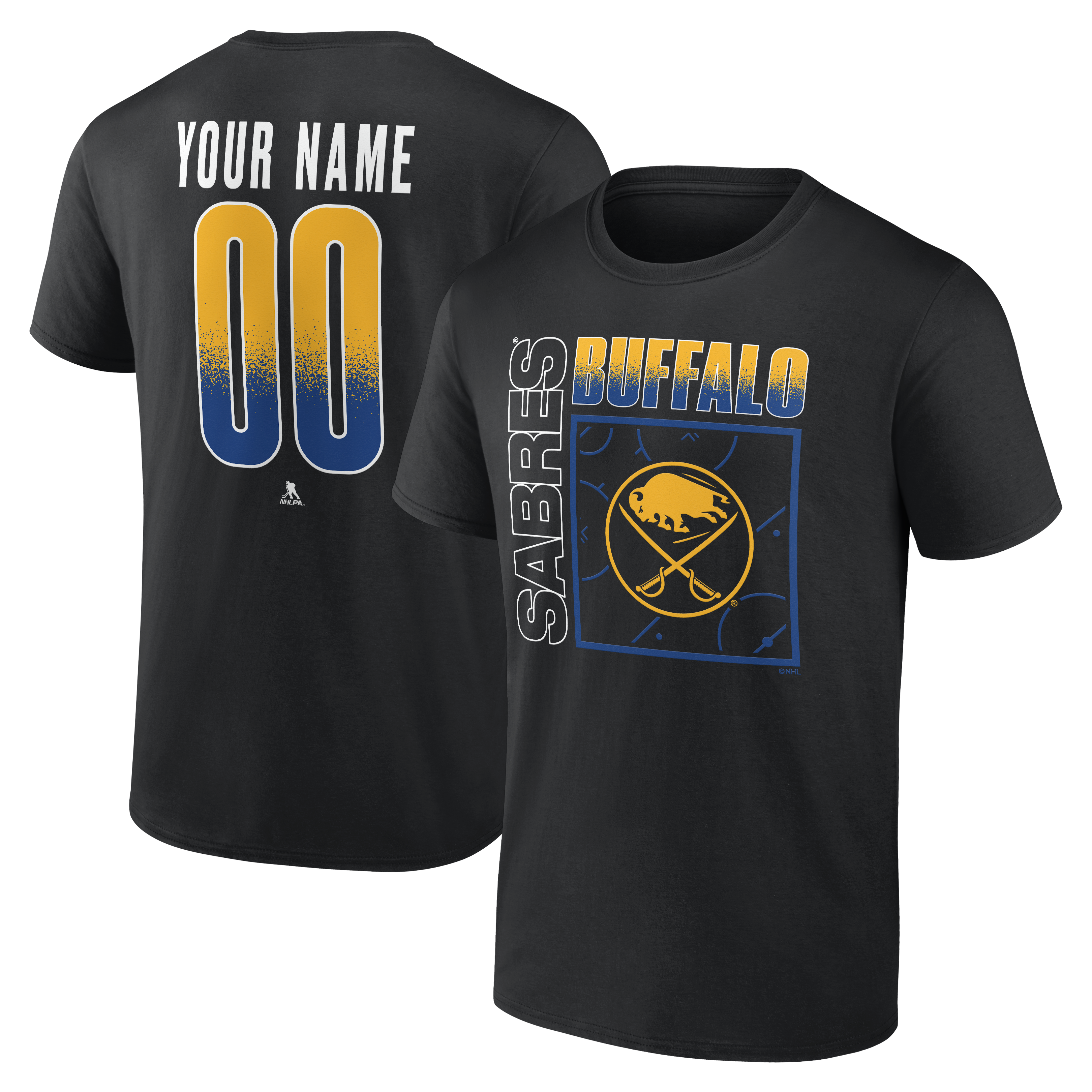 Men’s Black Buffalo Sabres Big & Tall Home Ice Pop Personalized Name & Number T-Shirt Men’s Black Buffalo Sabres Big & Tall Home Ice Pop Personalized Name & Number T-Shirt