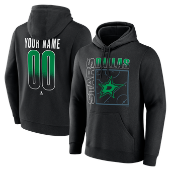 Men's Black Dallas Stars Big & Tall Home Ice Pop Personalized Name & Number Hoodie