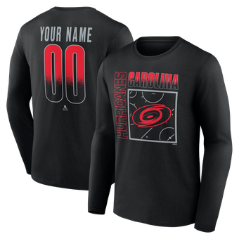 Men's Black Carolina Hurricanes  Home Ice Pop Personalized Name & Number Long Sleeve T-Shirt