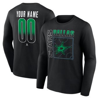 Men's Black Dallas Stars  Home Ice Pop Personalized Name & Number Long Sleeve T-Shirt