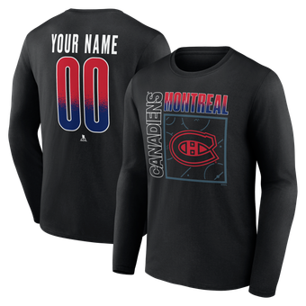 Men's Black Montreal Canadiens  Home Ice Pop Personalized Name & Number Long Sleeve T-Shirt