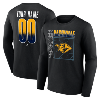 Men's Black Nashville Predators  Home Ice Pop Personalized Name & Number Long Sleeve T-Shirt