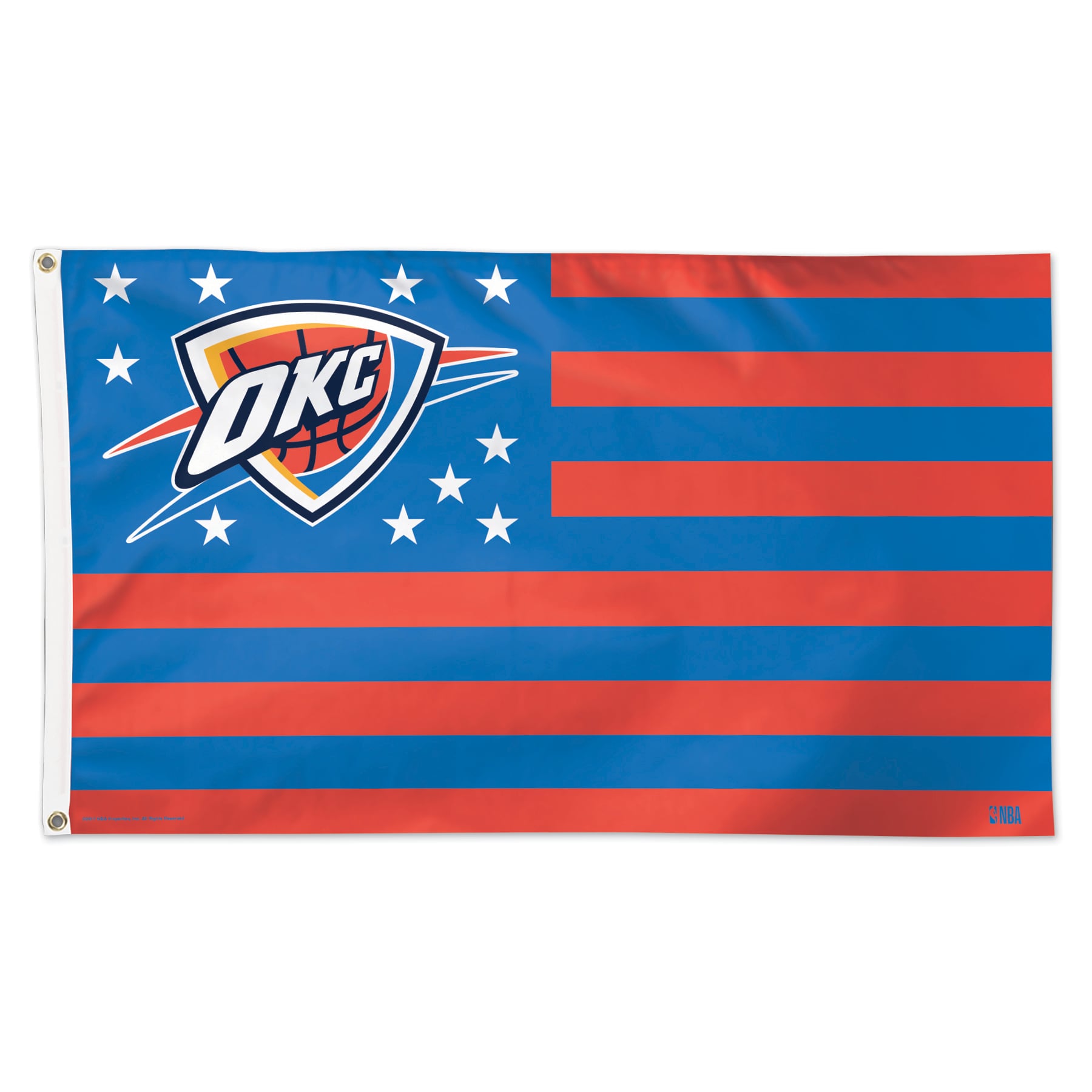 WinCraft Oklahoma City Thunder 3' x 5' Single-Sided Deluxe Patriotic Stars & Stripes Flag