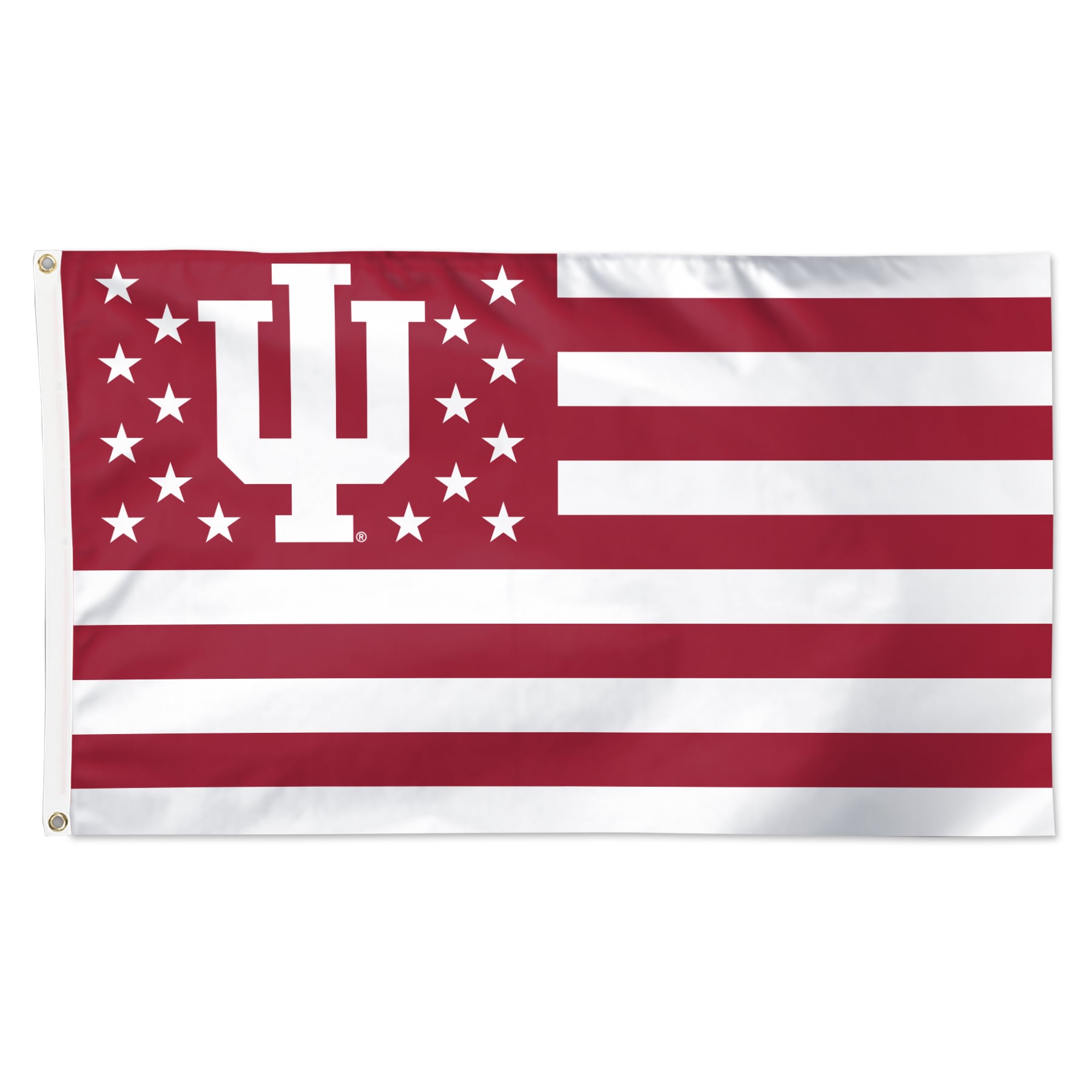 WinCraft Indiana Hoosiers 3' x 5' Single-Sided Deluxe Patriotic Stars & Stripes Flag