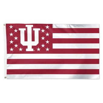 WinCraft Indiana Hoosiers 3' x 5' Single-Sided Deluxe Patriotic Stars & Stripes Flag