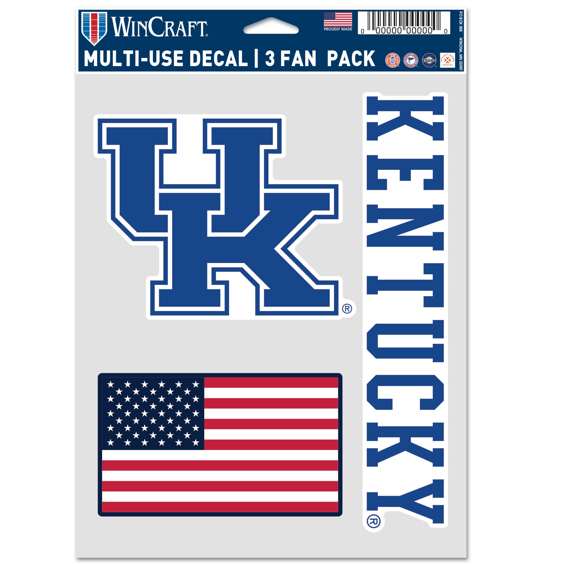 WinCraft Kentucky Wildcats Three-Piece Stars & Stripes Fan Decal Set