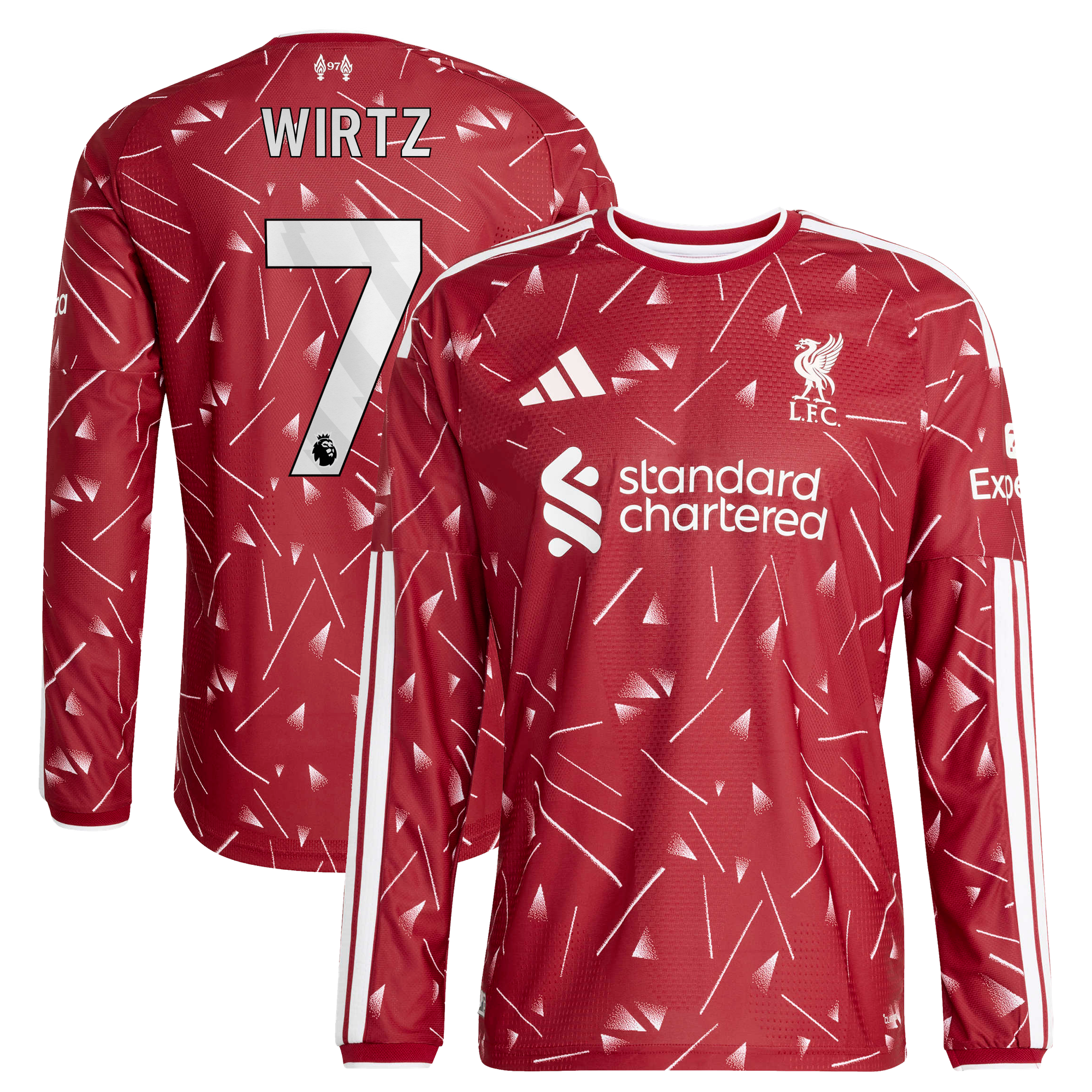 Maillot Authentique Liverpool adidas Domicile 26/27 - Manches longues avec flocage Wirtz 7