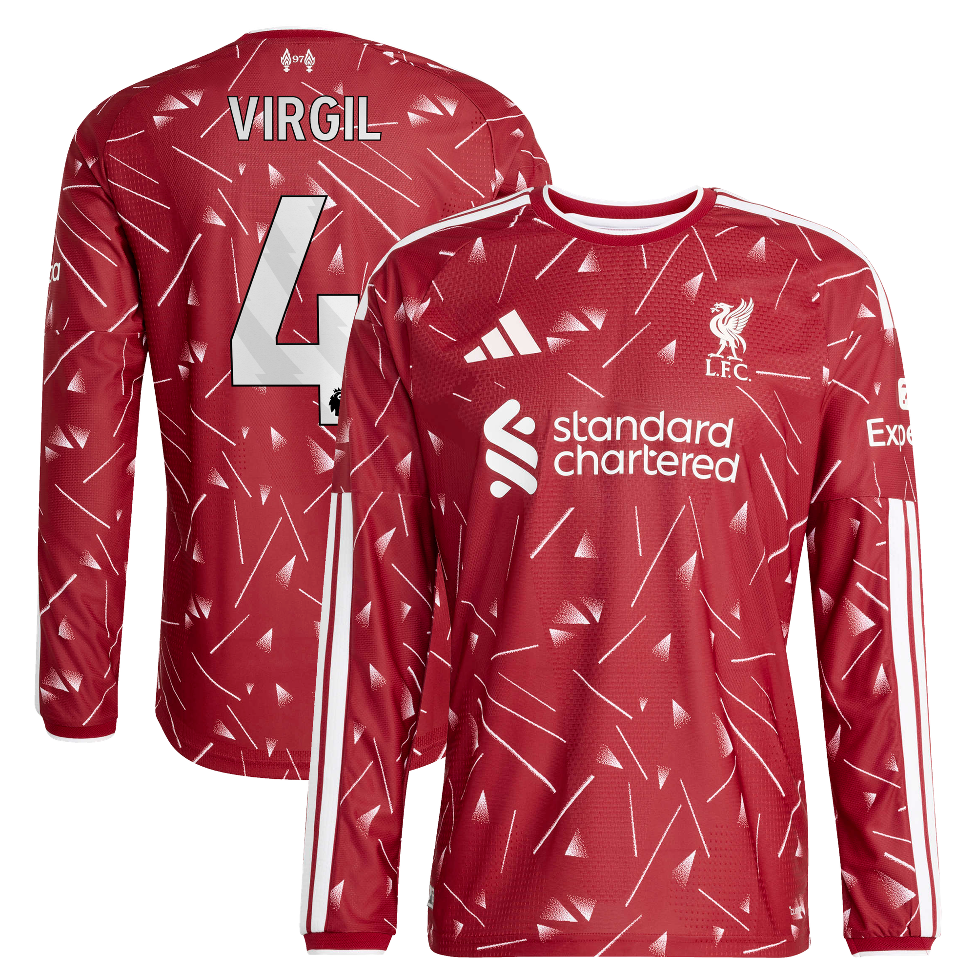 Maillot Authentique Liverpool adidas Domicile 26/27 - Manches longues avec flocage Virgil 4