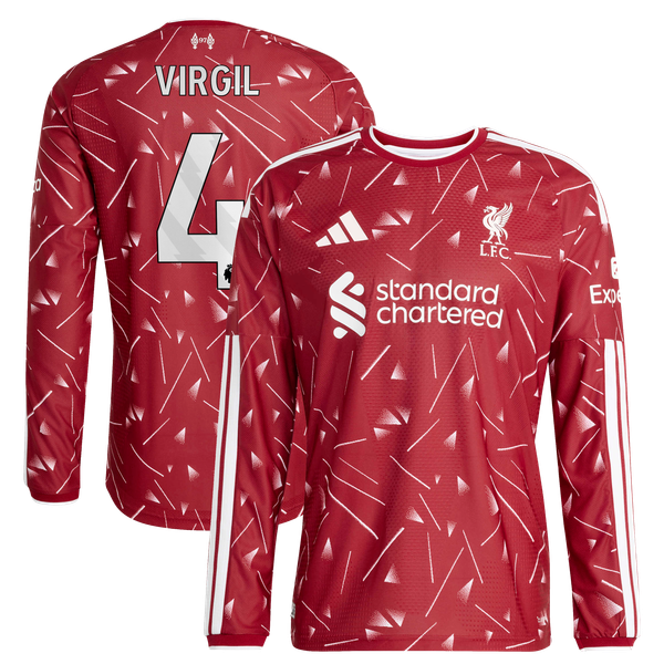 Maillot Authentique Liverpool adidas Domicile 26/27 - Manches longues avec flocage Virgil 4