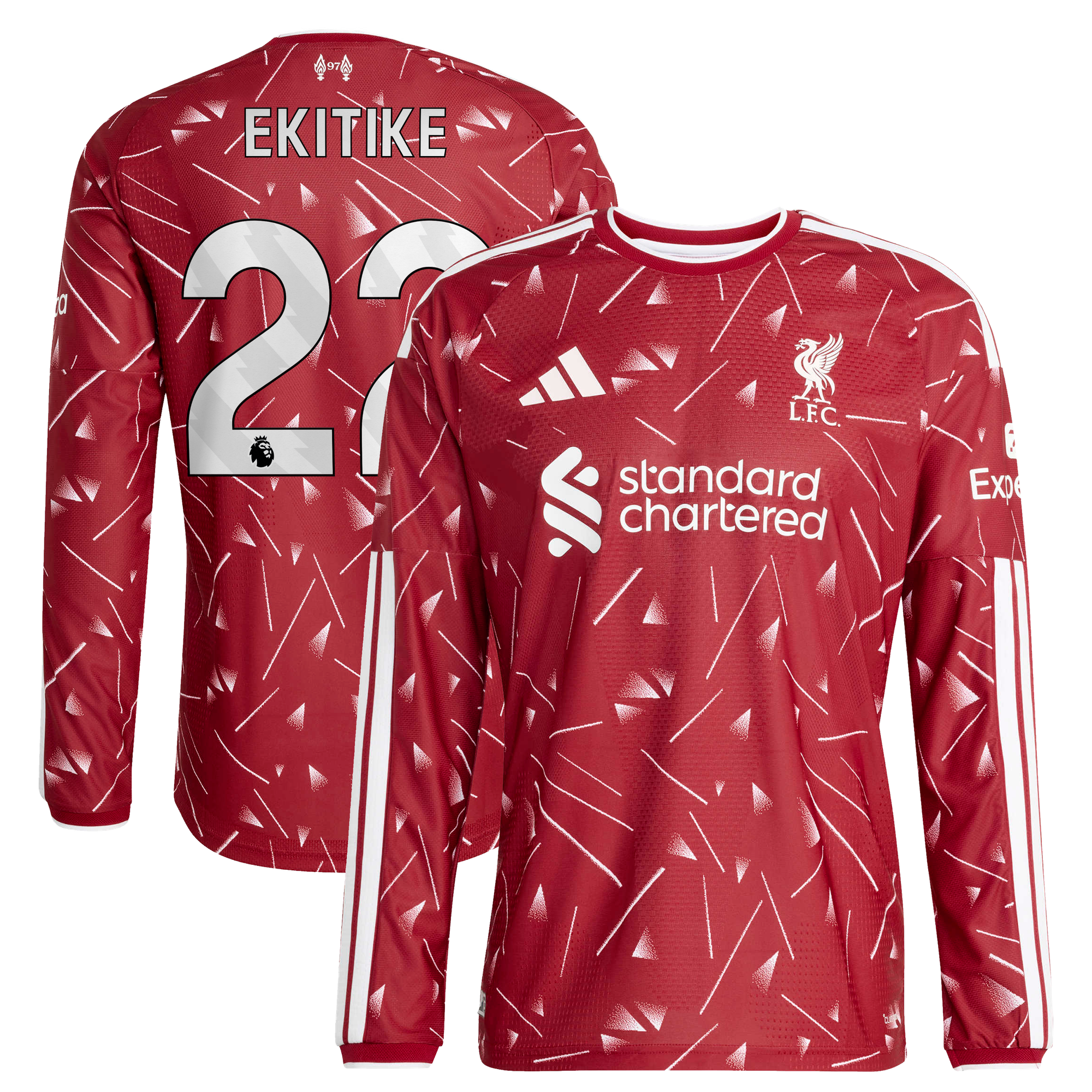 Maillot Authentique Liverpool adidas Domicile 26/27 - Manches longues avec flocage Ekitike 22
