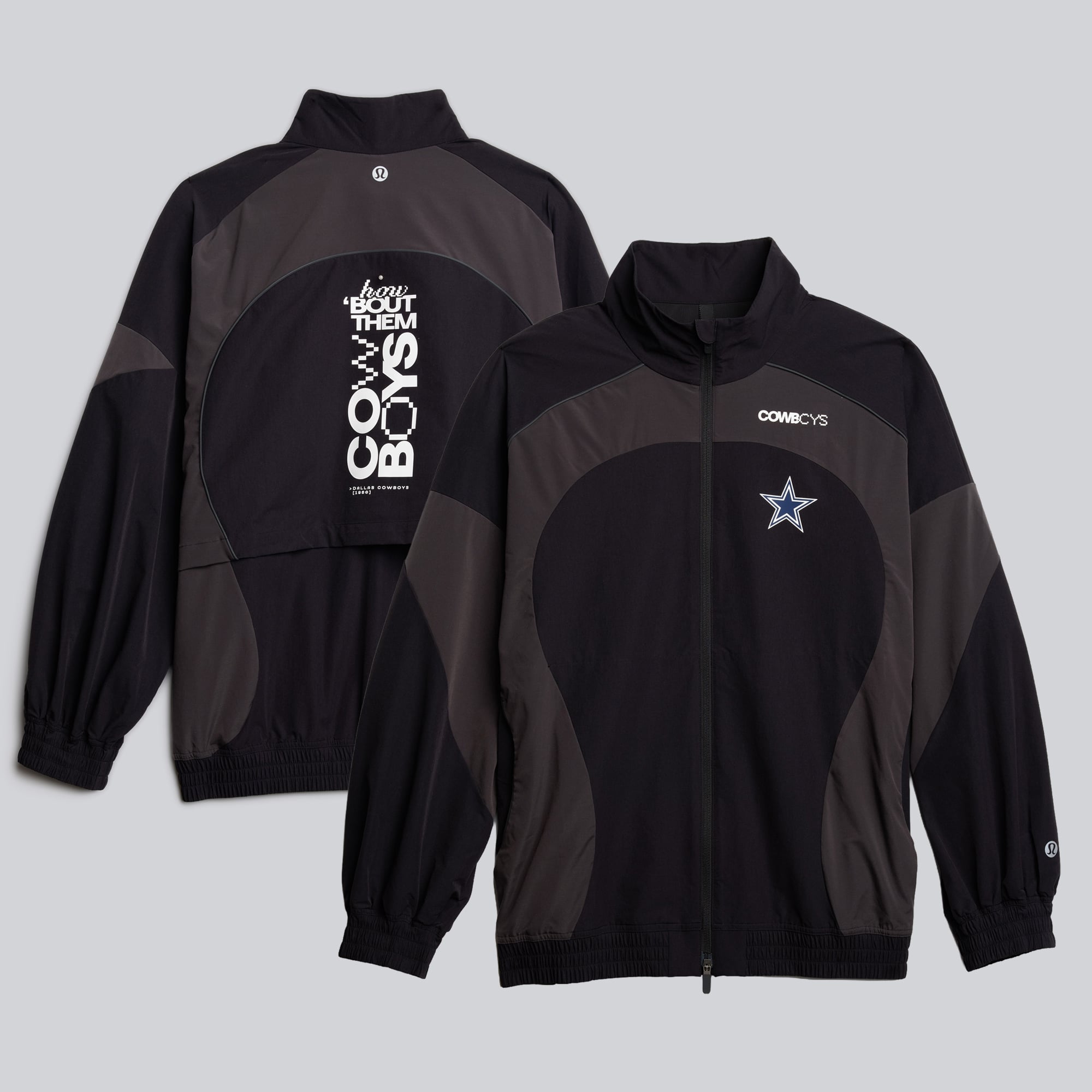 Veste de survêtement surdimensionnée ventilée Dallas Cowboys noire pour femme de lululemon