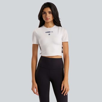 Women's lululemon  White Dallas Cowboys Wundermost Ultra-Soft Nulu Cropped T-Shirt