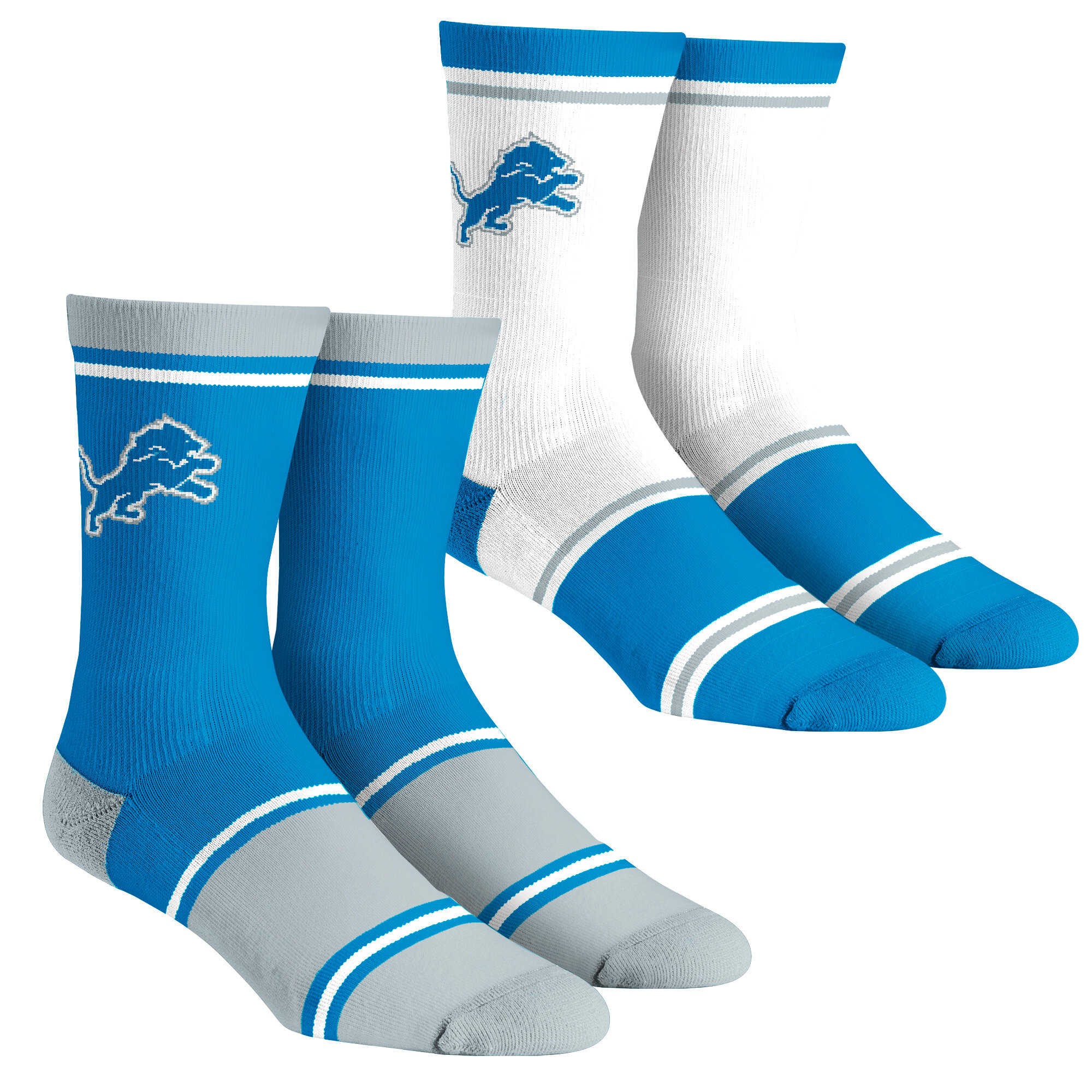 Unisex Rock Em Blue Detroit Lions Two-Pack Team Color Crew Socks