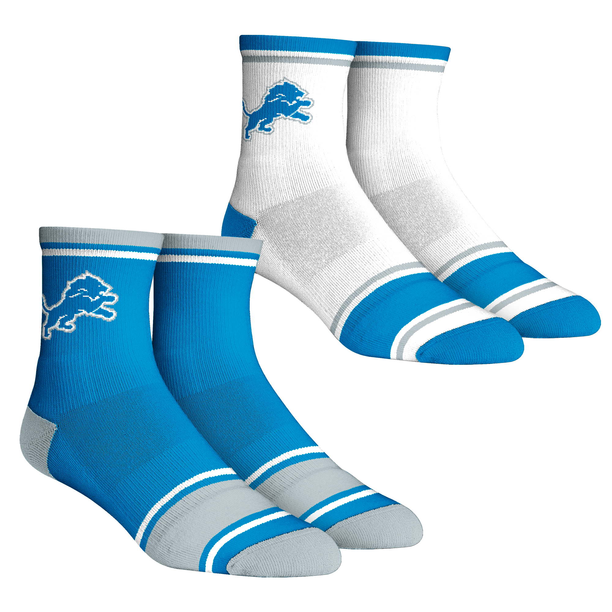 Unisex Rock Em Detroit Lions Two-Pack Team Color Crew Socks