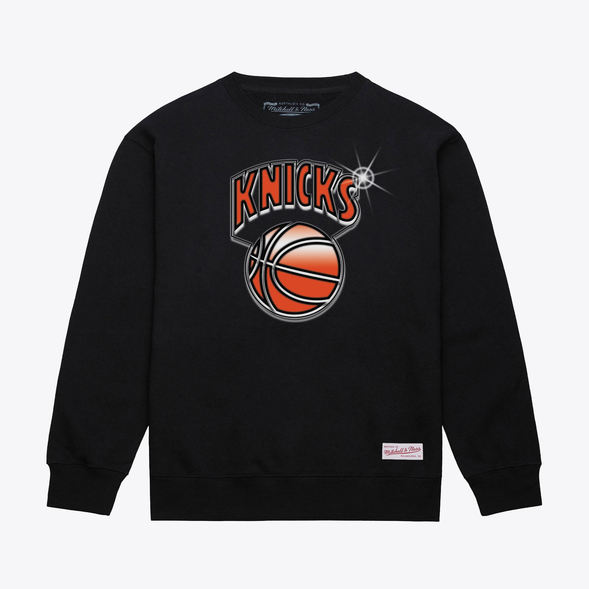 Men's Mitchell & Ness Black New York Knicks Airbrush Sweatshirt