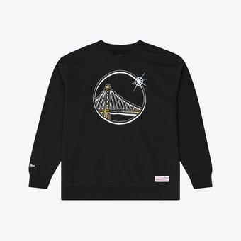 Men's Mitchell & Ness  Black Golden State Warriors Airbrush Sweatshirt