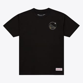 Men's Mitchell & Ness Black Golden State Warriors Airbrush T-Shirt