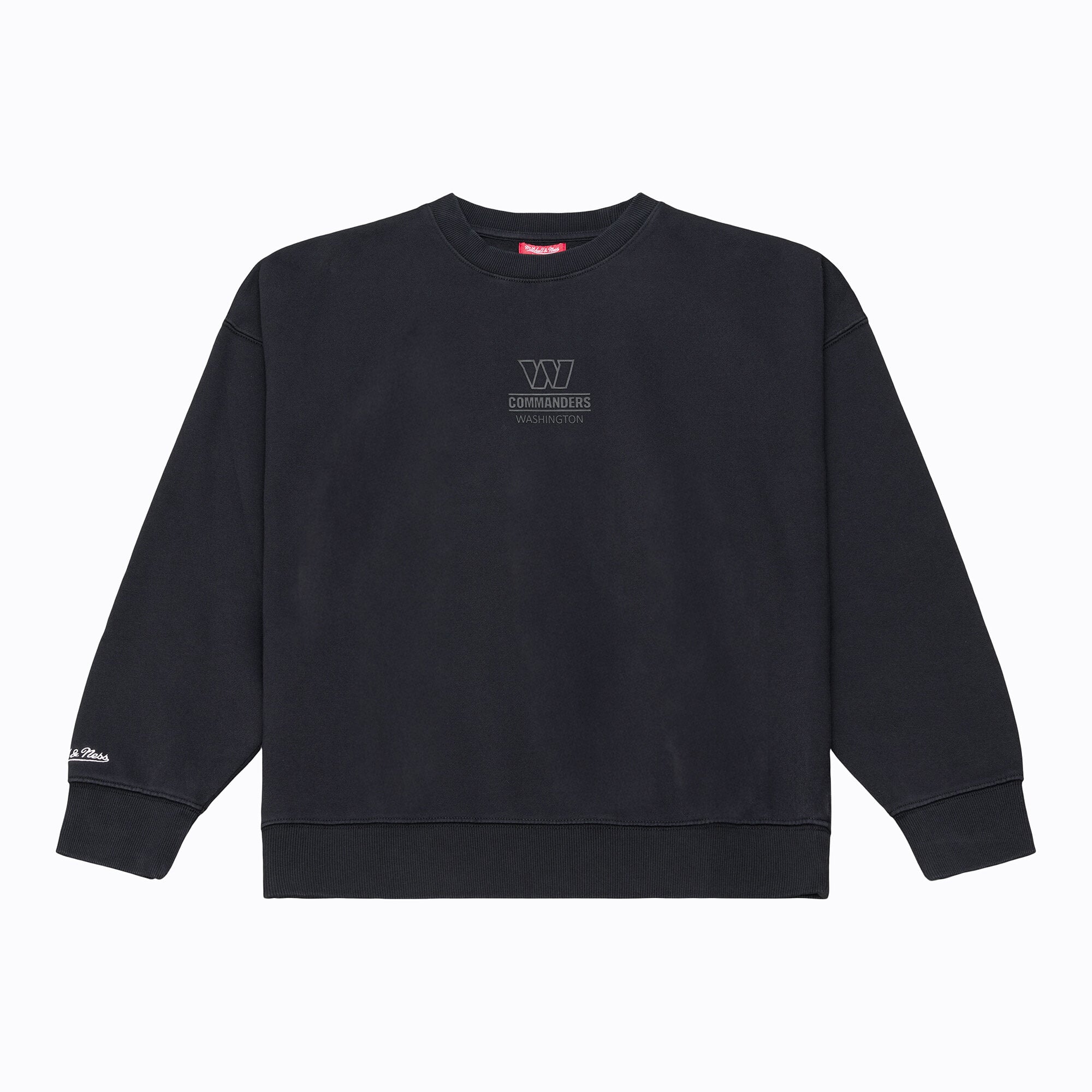 Felpa da donna Mitchell & Ness nera con micro logo Washington Commanders Core Essentials.