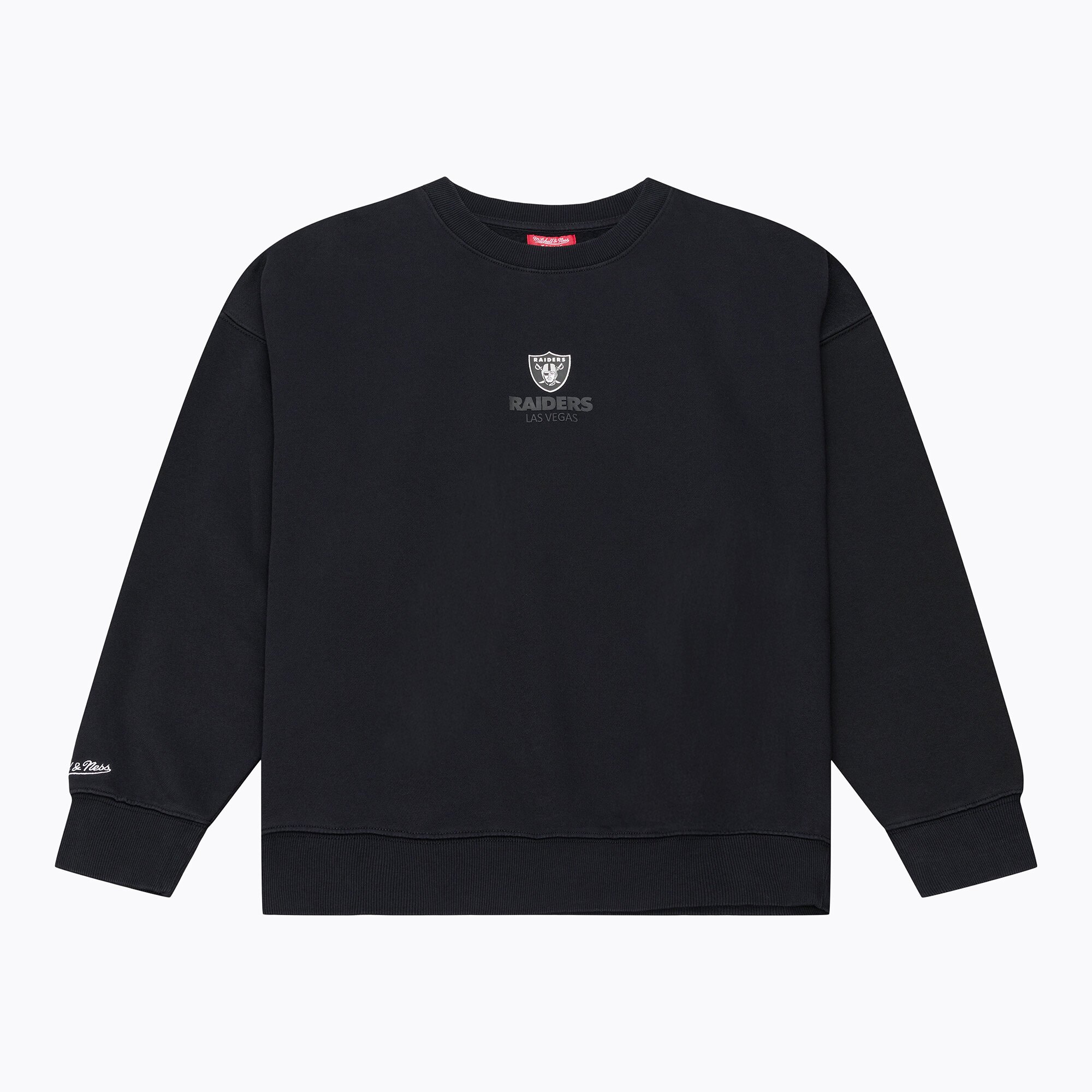Felpa da donna Mitchell & Ness nera con micro logo dei Las Vegas Raiders Core Essentials.