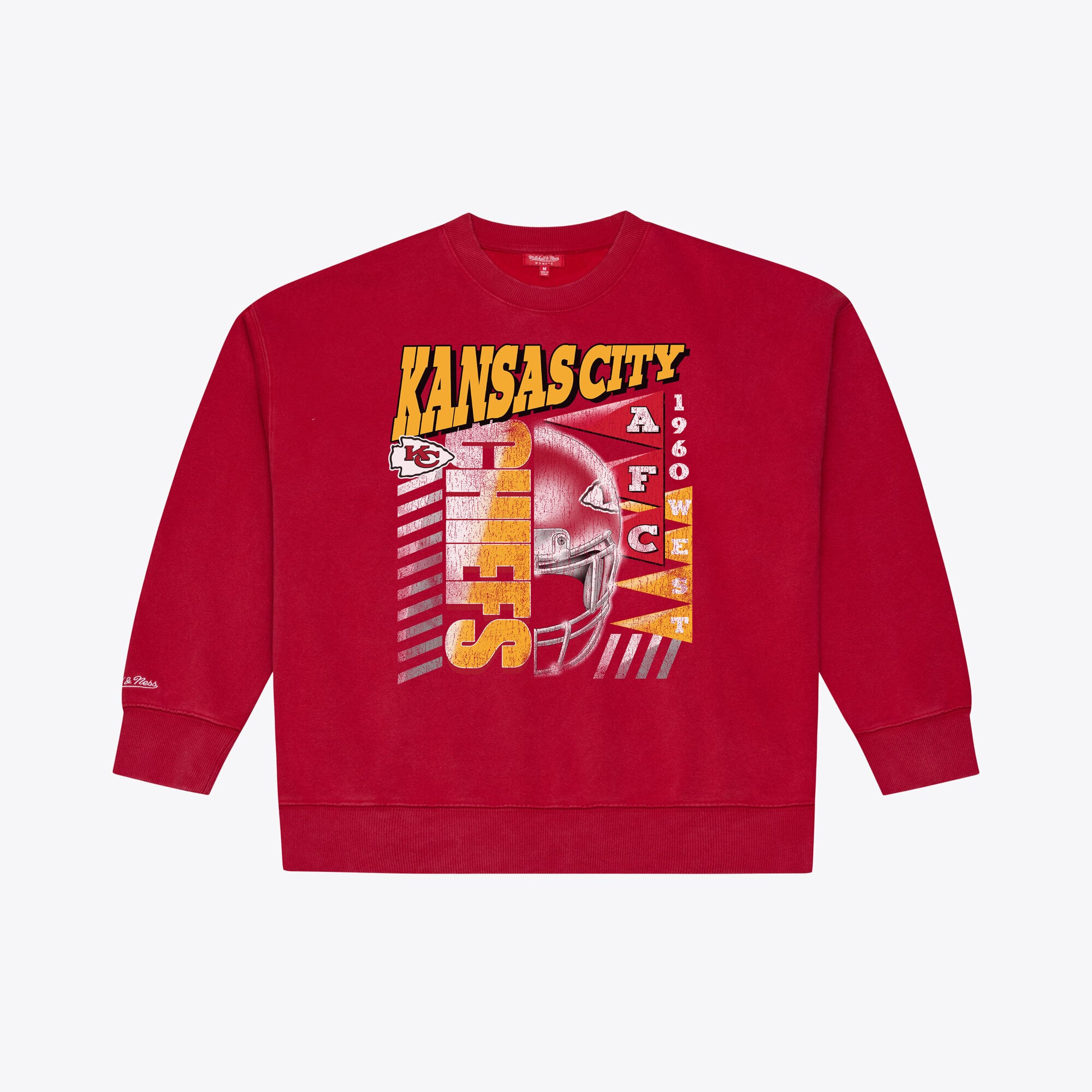 Women's Mitchell & Ness  Red Kansas City Chiefs Street Graphic Crewneck Sweatshirt