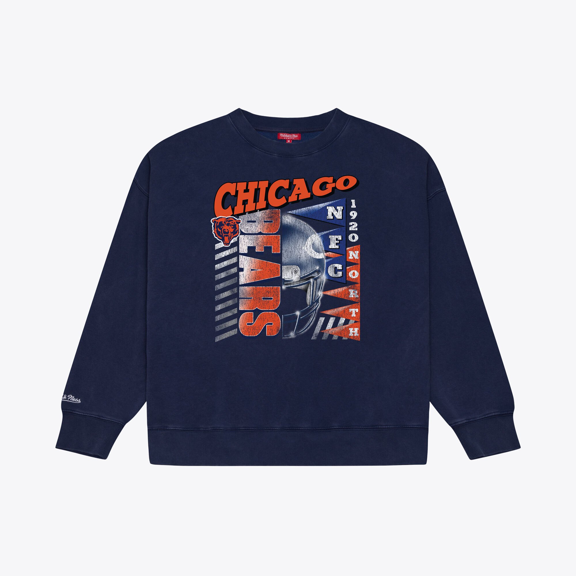 Women's Mitchell & Ness  Navy Chicago Bears Street Graphic Crewneck Sweatshirt