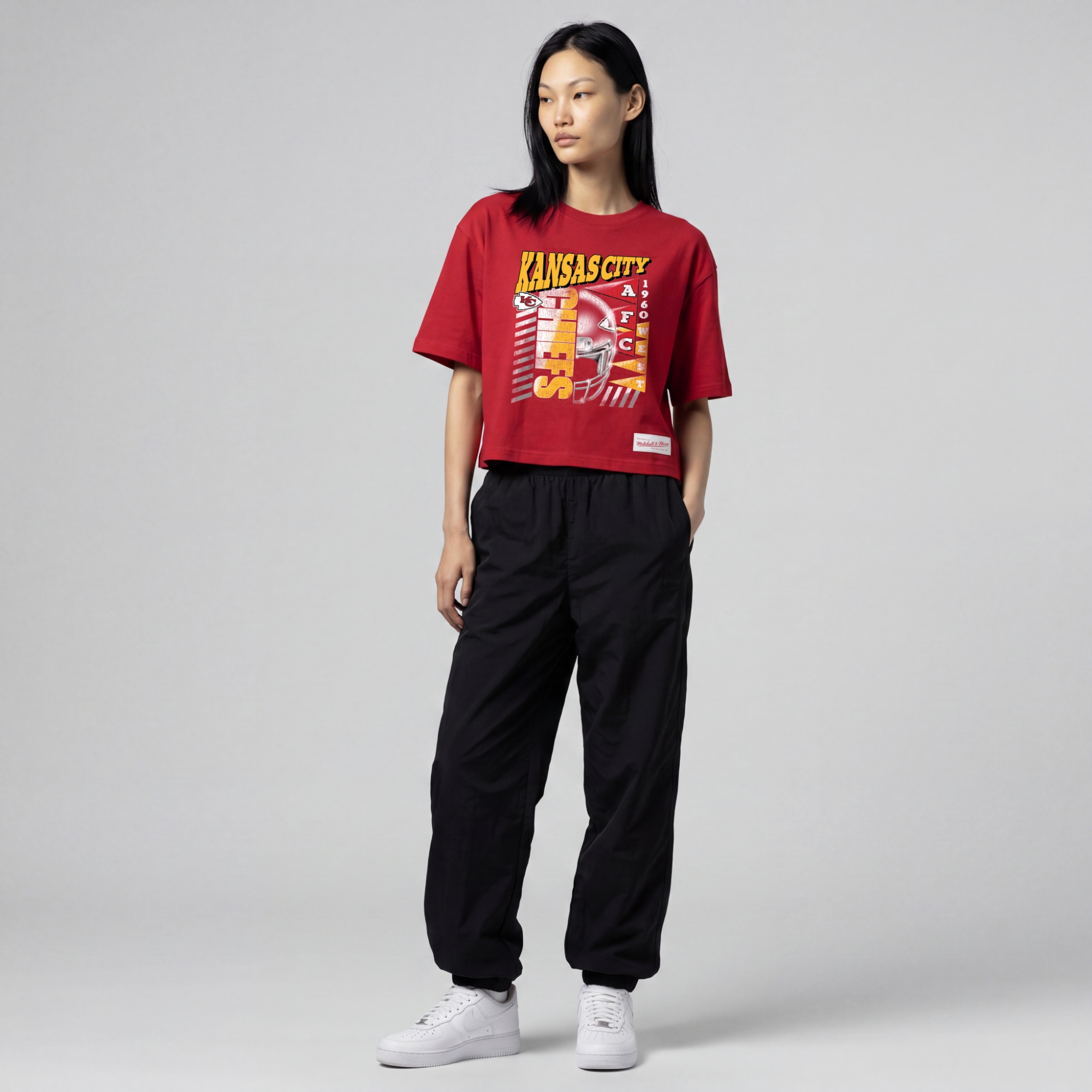 Women's Mitchell & Ness  Red Kansas City Chiefs Street Graphic Boxy Cropped T-Shirt