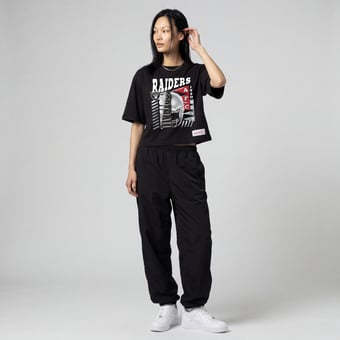 Women's Mitchell & Ness  Black Las Vegas Raiders Street Graphic Boxy Cropped T-Shirt