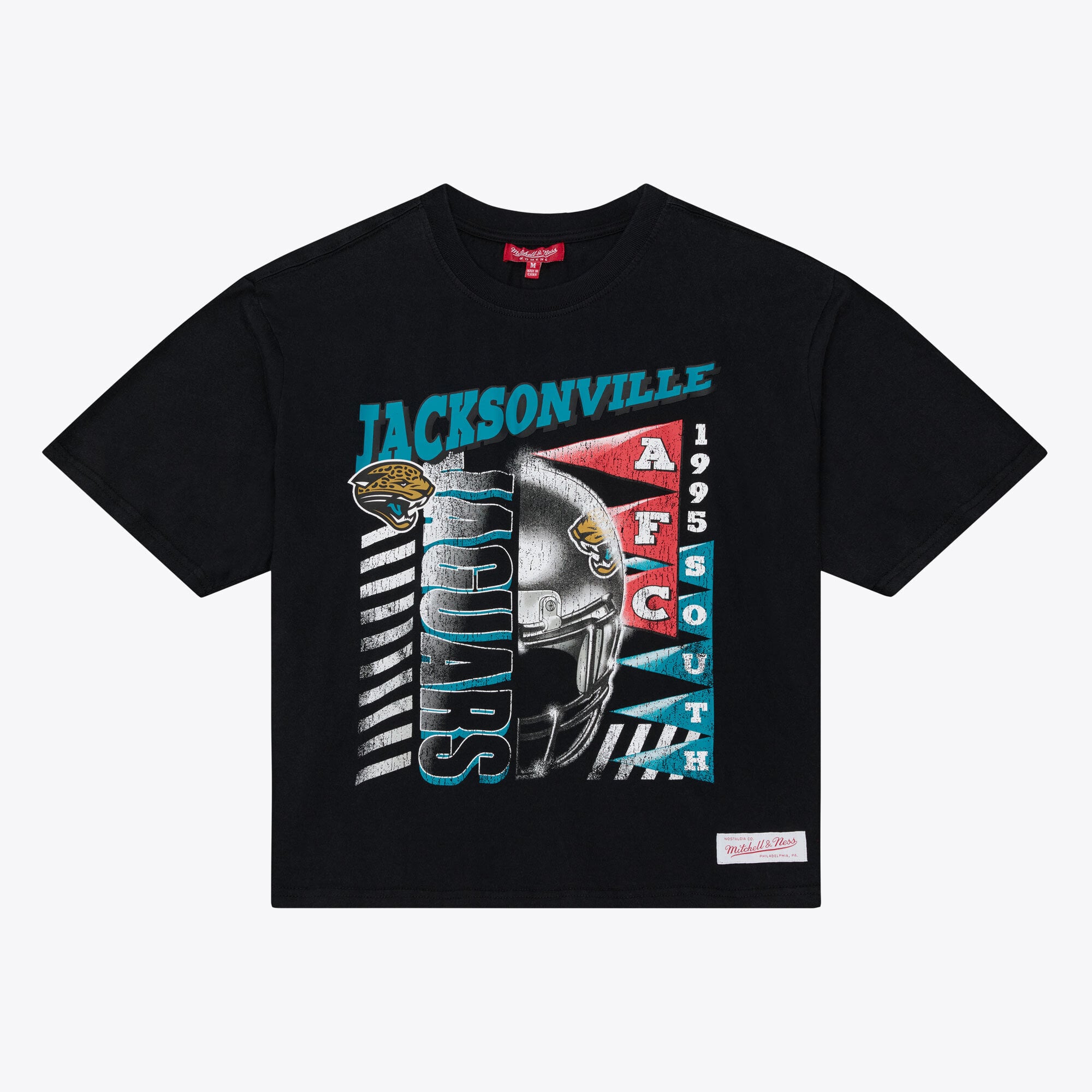 Women's Mitchell & Ness  Black Jacksonville Jaguars Street Graphic Boxy Cropped T-Shirt