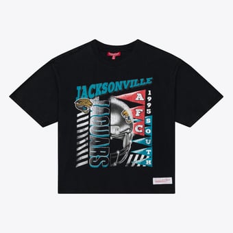 Women's Mitchell & Ness  Black Jacksonville Jaguars Street Graphic Boxy Cropped T-Shirt