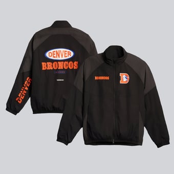 Men's lululemon Black Denver Broncos Nylon Oversized Track Jacket