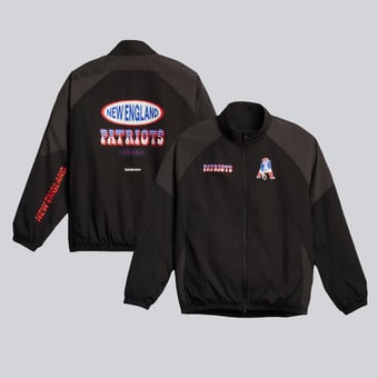 Men's lululemon Black New England Patriots Nylon Oversized Track Jacket