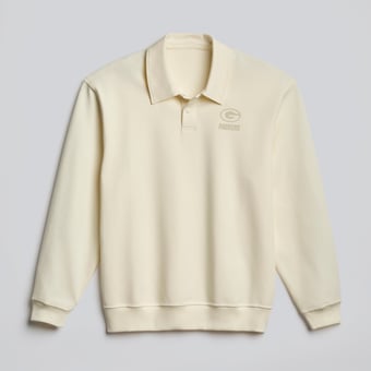 Men's lululemon  Coconut Ivory Green Bay Packers Grand Standard Long Sleeve Polo