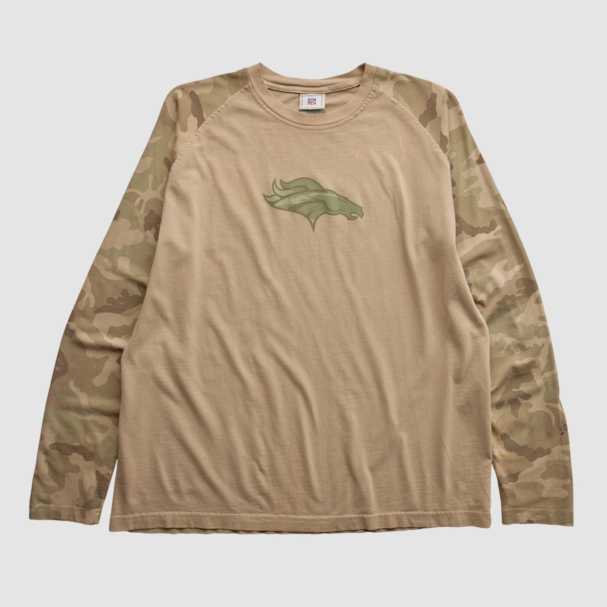 Denver Broncos NFL 2000s Long Sleeve T-shirt - Tan - XL by Fanatics Real Vintage