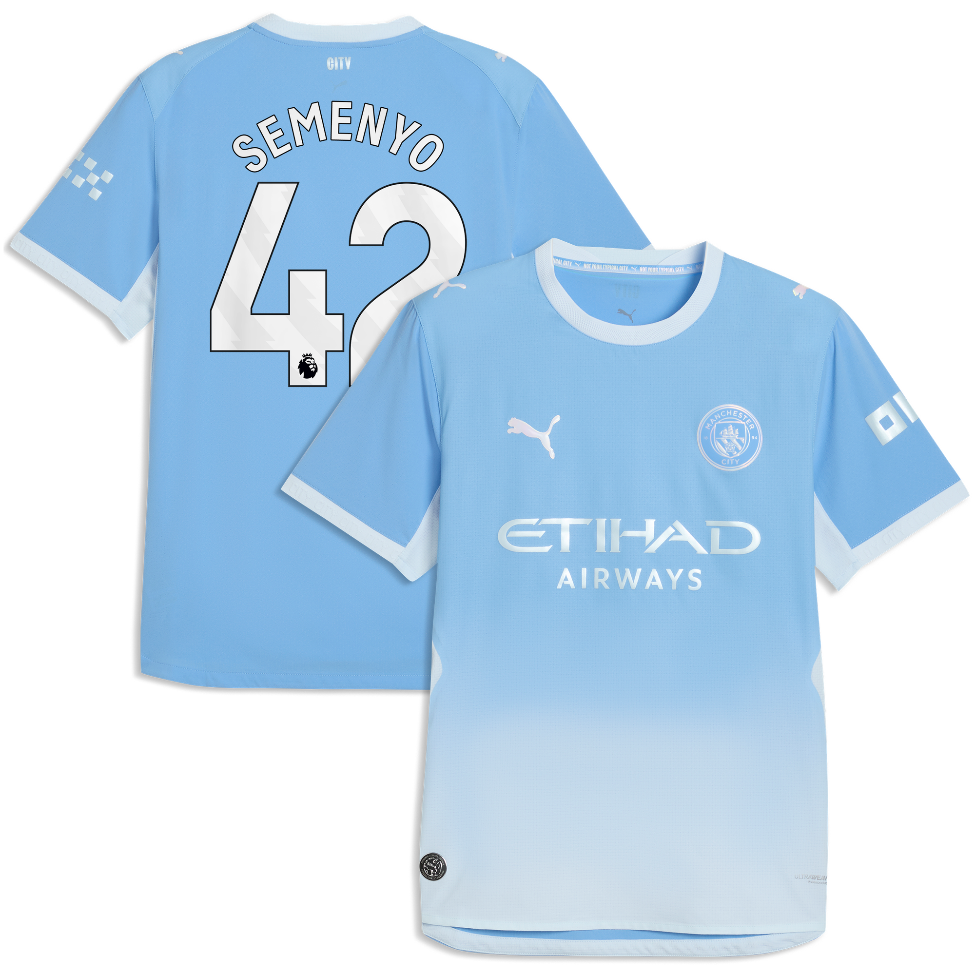 Manchester City PUMA Authentic Home Shirt 2026-27 with Semenyo 42 printing