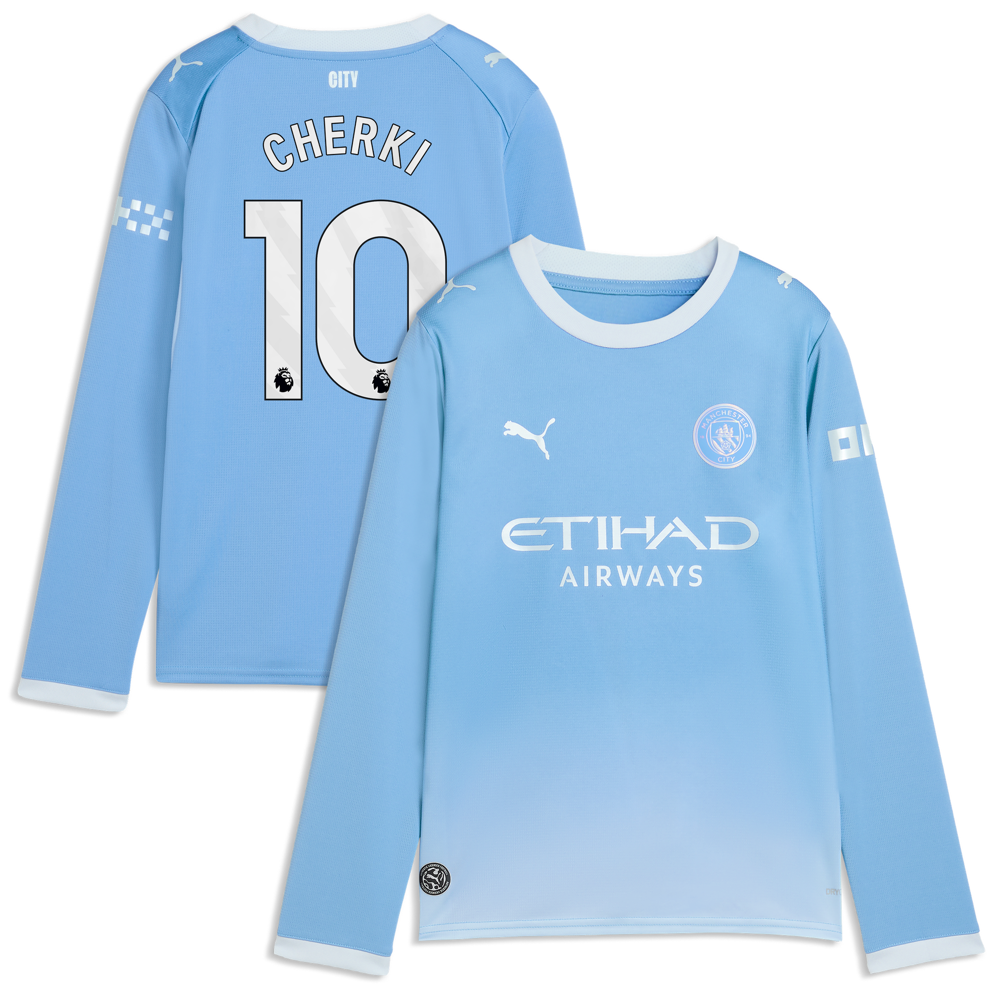 Maillot Domicile Manchester City PUMA 26/27 - Manches longues - Enfant avec flocage Cherki 10