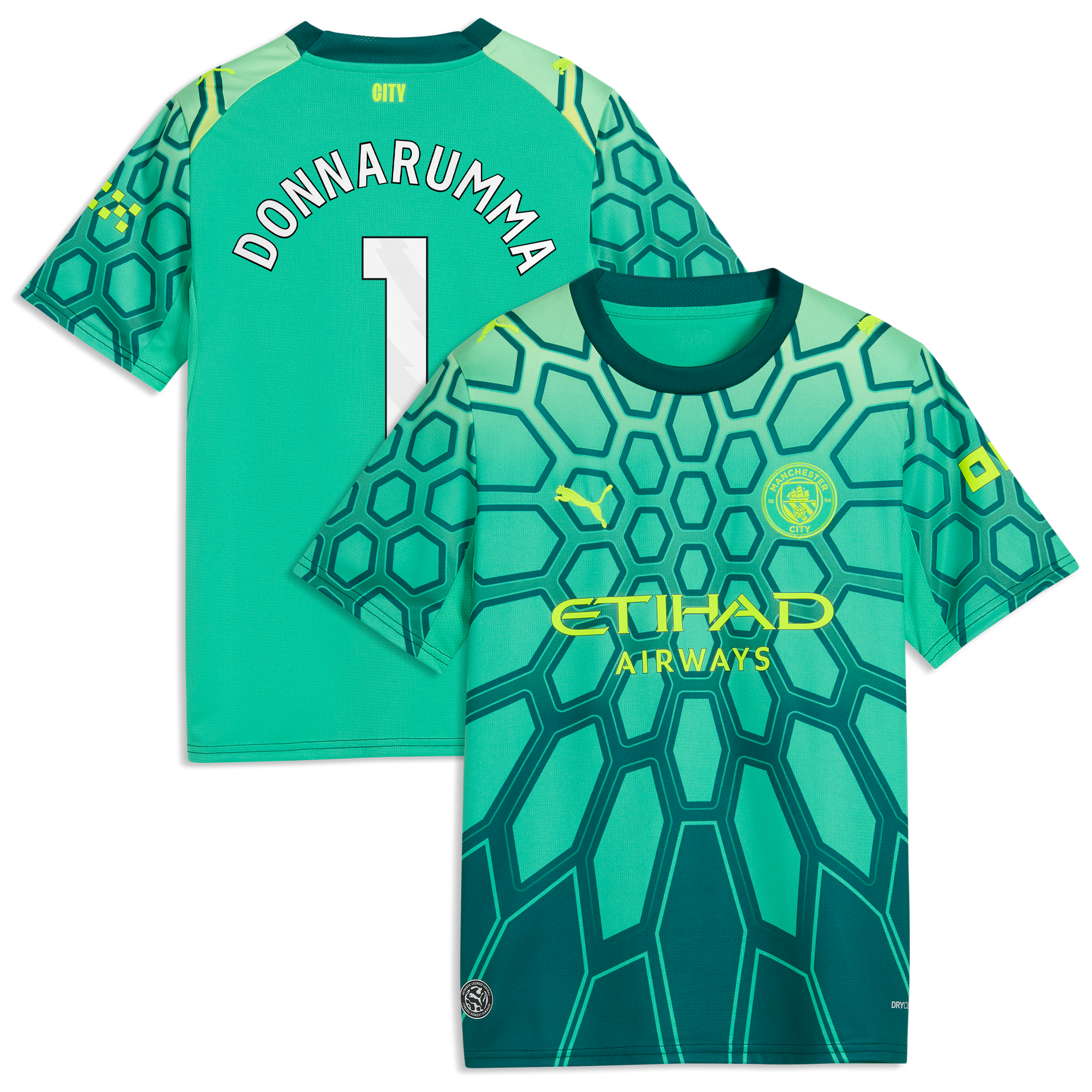 Maillot Gardien Manchester City PUMA 26/27 - Enfant avec flocage Donnarumma 1