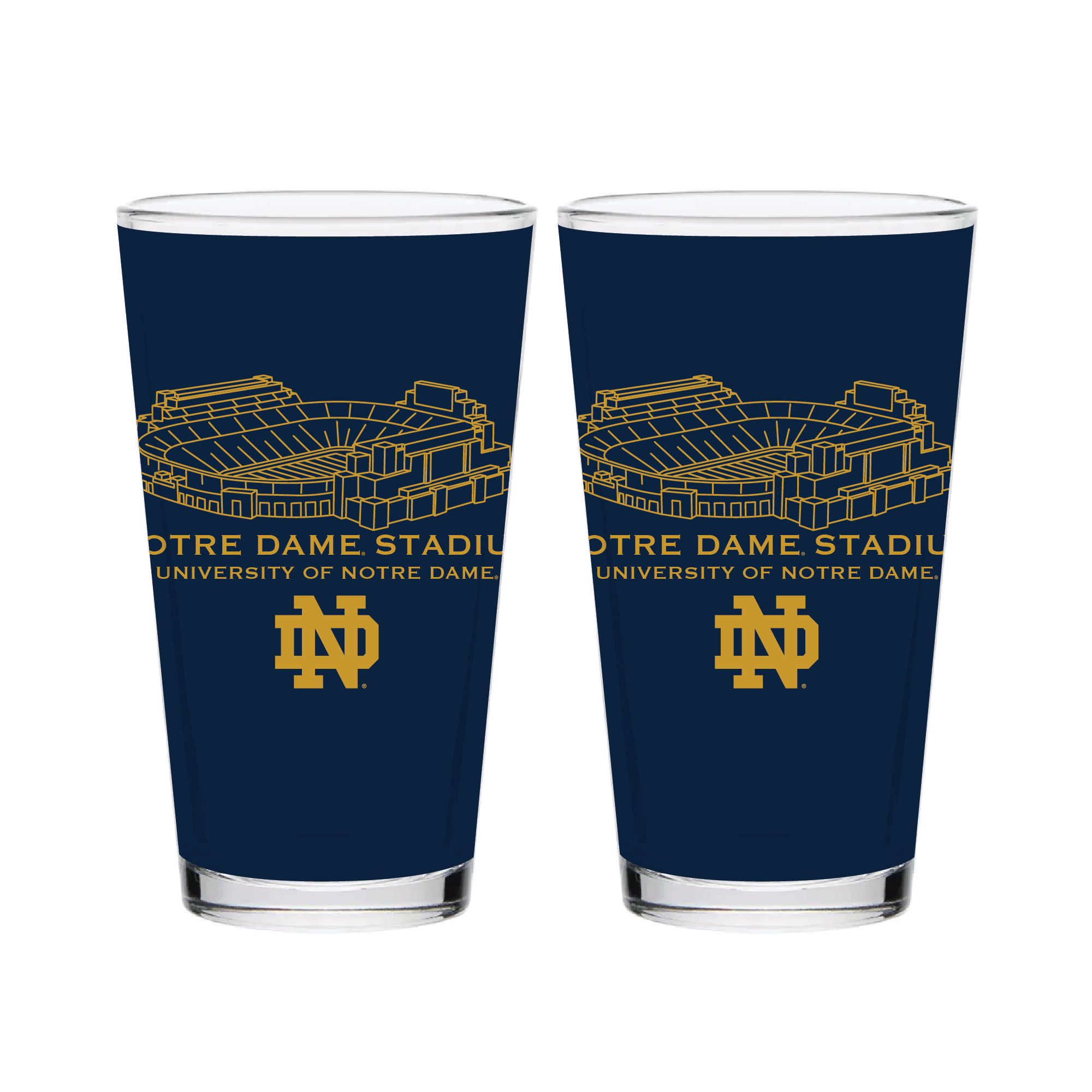 Indigo Falls  Notre Dame Fighting Irish Core Stadium Pint Glass 2-Pack