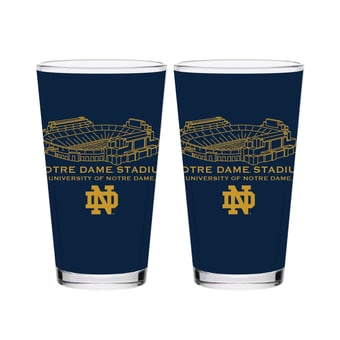 Indigo Falls  Notre Dame Fighting Irish Core Stadium Pint Glass 2-Pack