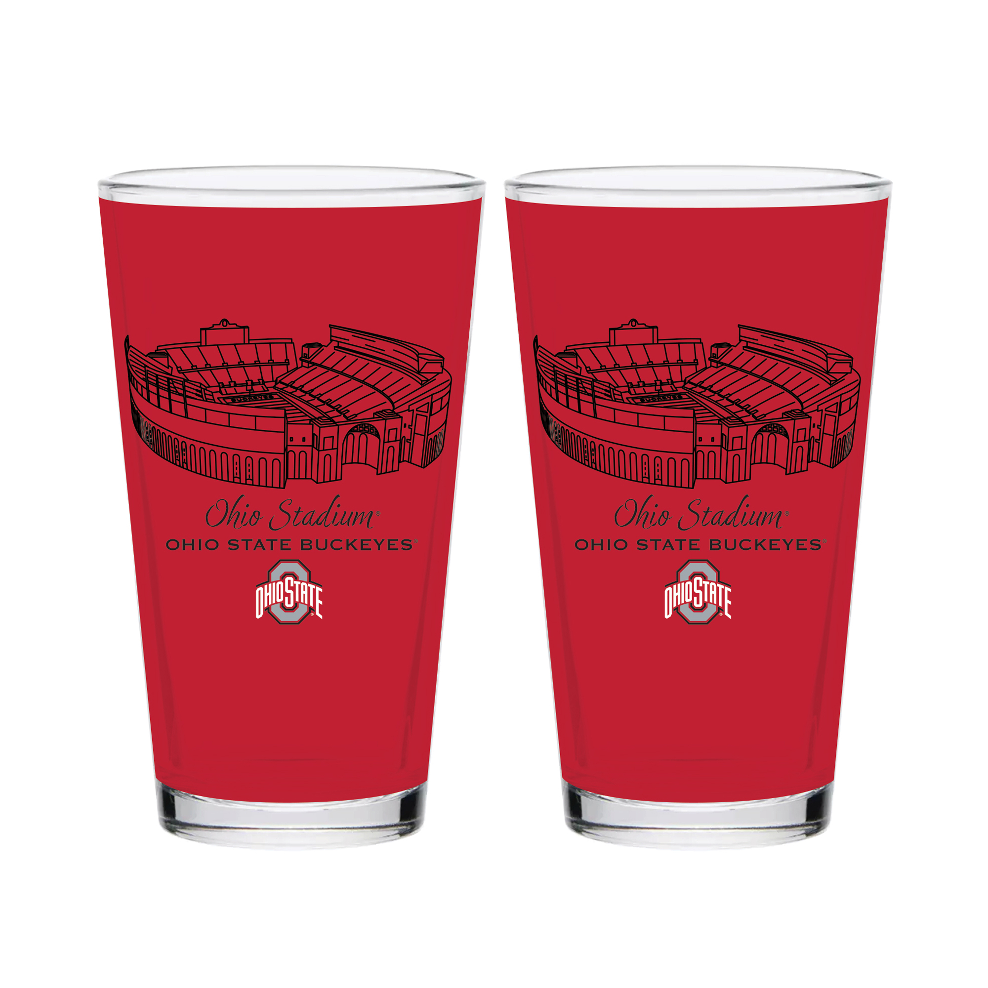 Indigo Falls  Ohio State Buckeyes Core Stadium Pint Glass 2-Pack