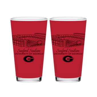 Indigo Falls  Georgia Bulldogs Core Stadium Pint Glass 2-Pack