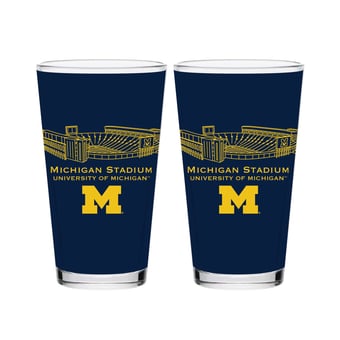 Indigo Falls  Michigan Wolverines Core Stadium Pint Glass 2-Pack