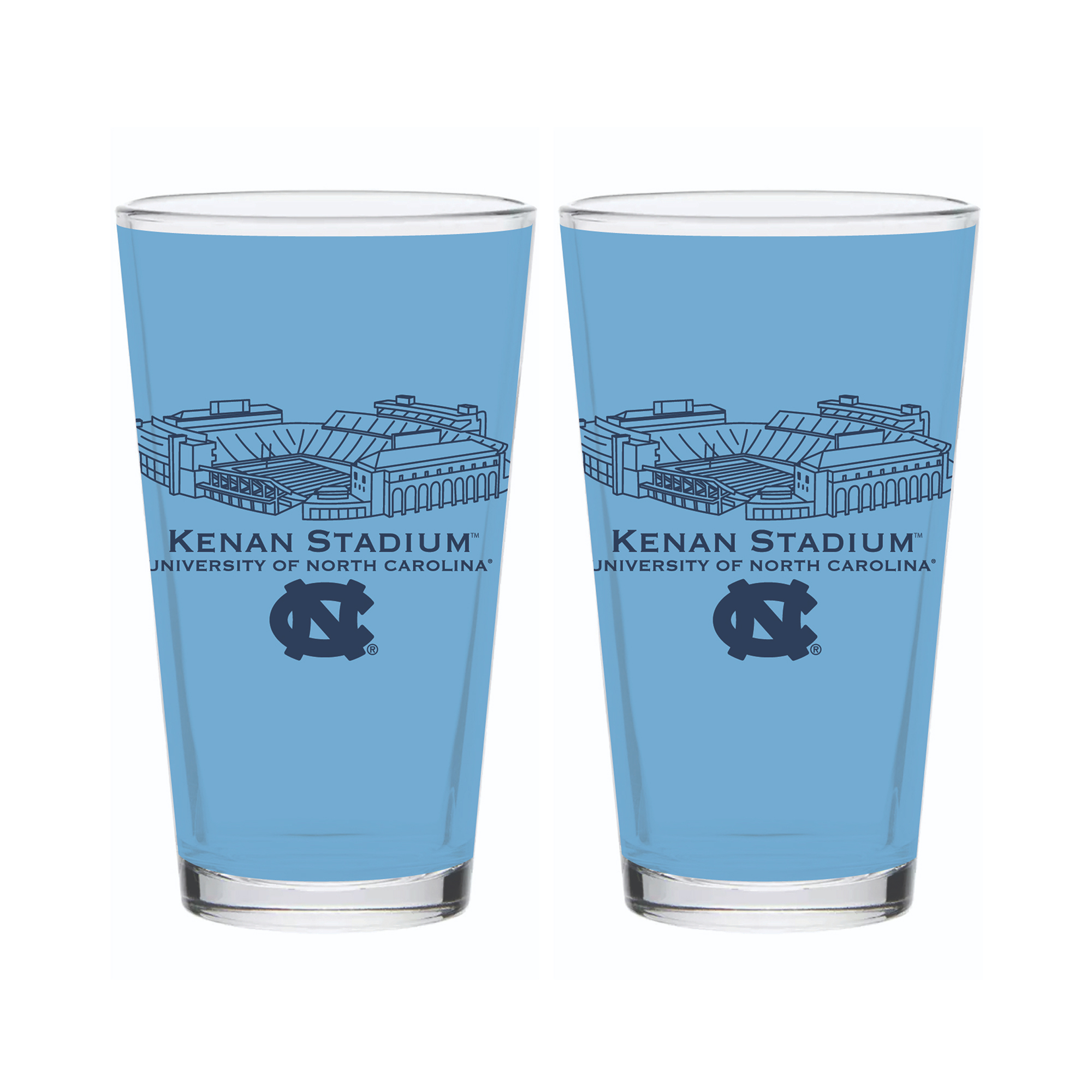 Indigo Falls  North Carolina Tar Heels Core Stadium Pint Glass 2-Pack