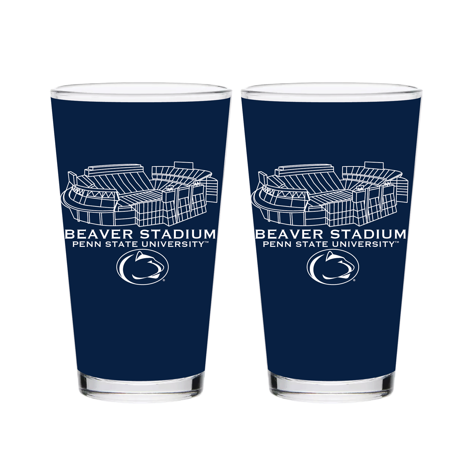 Indigo Falls  Penn State Nittany Lions Core Stadium Pint Glass 2-Pack