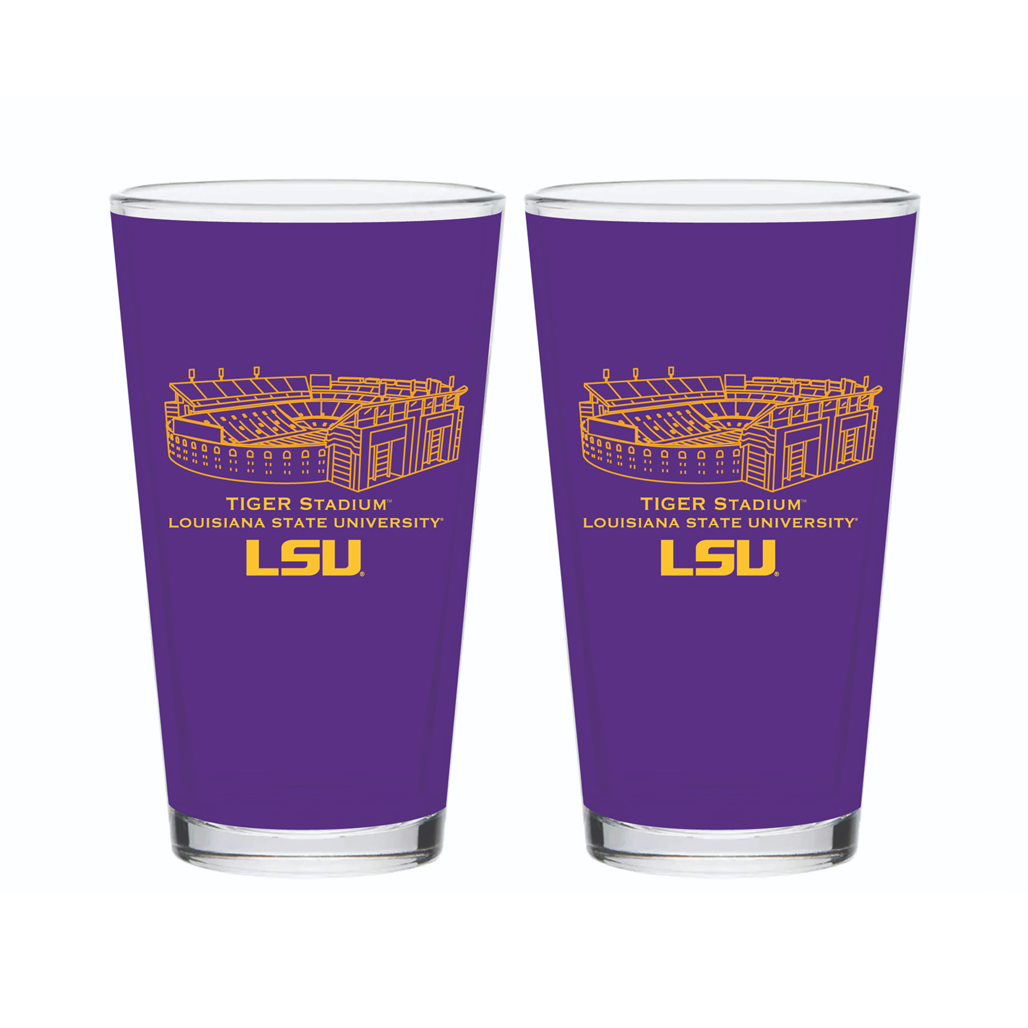Indigo Falls  LSU Tigers Core Stadium Pint Glass 2-Pack