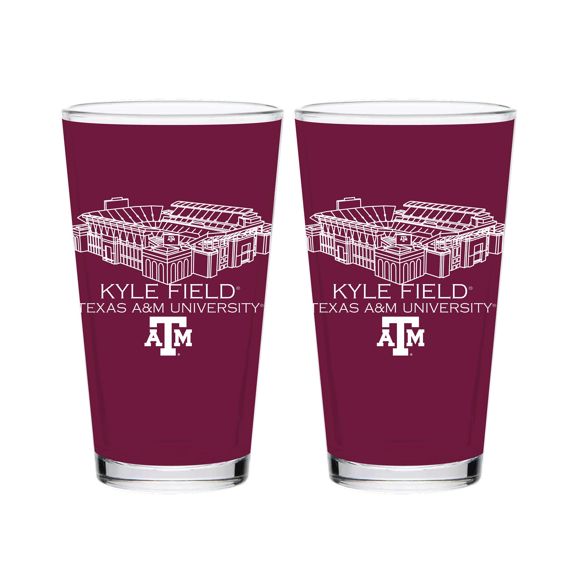 Indigo Falls  Texas A&M Aggies Core Stadium Pint Glass 2-Pack