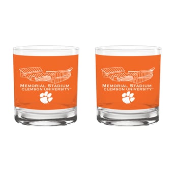 Indigo Falls  Clemson Tigers Core Stadium Rocks Glass 2-Pack
