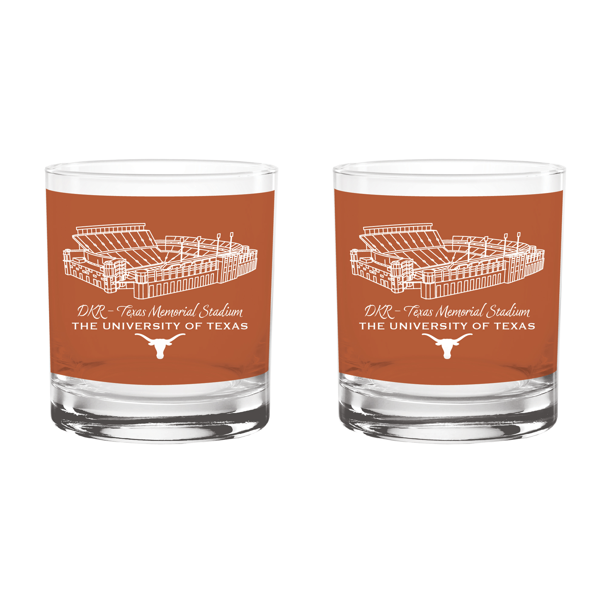 Indigo Falls  Texas Longhorns Core Stadium Rocks Glass 2-Pack