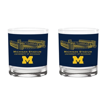 Indigo Falls  Michigan Wolverines Core Stadium Rocks Glass 2-Pack