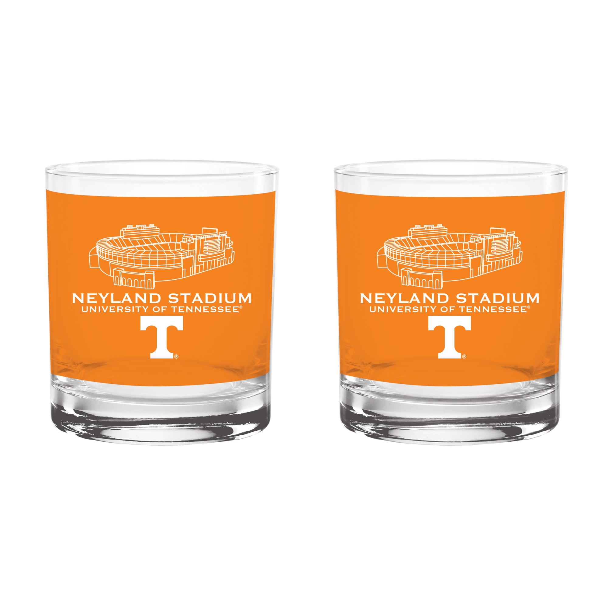 Indigo Falls  Tennessee Volunteers Core Stadium Rocks Glass 2-Pack